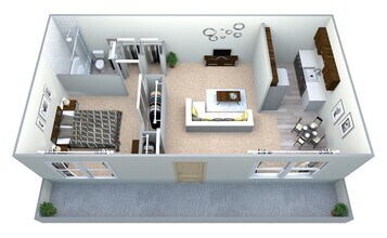 1 BED 1 BATH UPSTAIRS floor plan